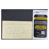 Cedric Durst Signed Index Card w/ JSA COA