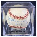 Don Schwall "A.L. R.O.Y. 61" Signed Baseball