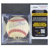 Earl Francis "1960 WS Champs" Signed Baseball