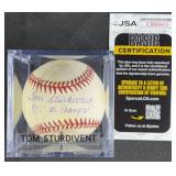 Tom Sturdivent "1956 W.S. Champs" Signed Ball