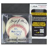 George Aluisk "KC Athletics 1963" Signed Baseball