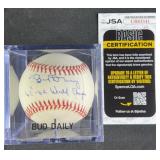 Bud Daily "61-62 World Champs" Signed Baseball