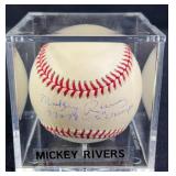 Mickey Rivers "77+78 W.S. Champs" Signed Baseball