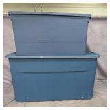 Two Oversized Plastic Storage Bins