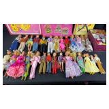 Assorted Vintage-Modern Dolls w/ Cases & Clothes