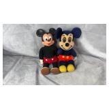 2pc Vintage Mickey Mouse Plush