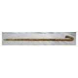 Folk Art Wood Cane w/Carved Alligator