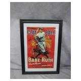 Framed Reproduction Babe Ruth Poster