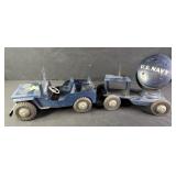 Vintage Marx U.S. Navy Willys Jeep Pressed Steel