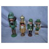 4pc German Wood Nutcrackers Lot