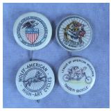 4pc Antique Bicycle Advertsing Pins Lot