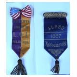 2pc Antique Masonic Ribbon/Badge Lot