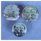3pc 1896 McKinley/Hobart Campaign Studs Lot