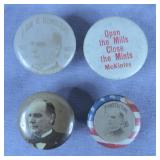 4pc 1896 President McKinley Campaign Studs Lot