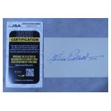 Eddie Rickenbacker Signed Index Card-JSA COA