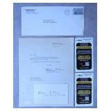 William F Dean Signed Letter/Index Card-JSA COA