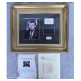 Framed John F Kennedy Hair Dipslay w/LOA