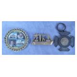 3pc Hudson-Fulton Celebration Pins/Medal Lot