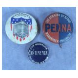 3pc Antique John Wanamaker Advertising Pins Lot