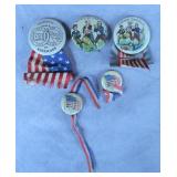 5pc Antique US Patriotic Pins Lot