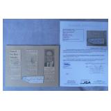 Douglas MacArthur Cut Signature-JSA LOA