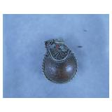 Vintage Mixed Metal & Jeweled Snuf Bottle