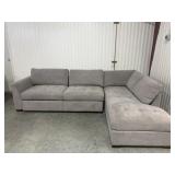 2 Pc Fabric Sectional Sofa W/ 2 Power Footrests