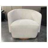 Boucle Fabric Swivel Barrel Accent Chair