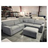 3 Pc Fabric Sectional Sofa W/Storage Ottoman