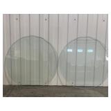(2) 22 in Round Tempered Glass Pieces