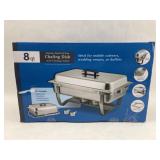 8-Qt Stainless Steel Chafing Dish with Folding Sta
