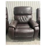 Leather Power Recliner with Glider and USB Port