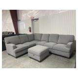 3-Pc Fabric Sectional Sofa with Storage Ottoman