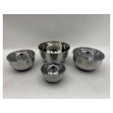 4 Stainless Steel Mixing Bowls, 3 With Lids