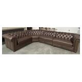 Chesterfield 4-piece Top Grain Leather Sectional