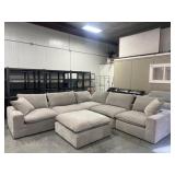 6-Pc Fabric Modular Sectional Sofa w/ Ottoman