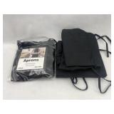 6-Pc Black Aprons with Adjustable Neck Strap
