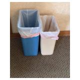 2 Plastic Trash Bins