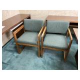 Pair Mid-Century Oak Guest Chairs