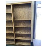 Vintage Oak Institutional Bookcase