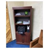 Mahogany Laminate Bookcase with Storage Cabinet