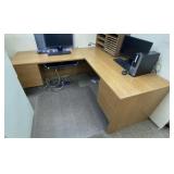 L-Shaped Office Desk with Keyboard Drawer