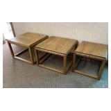Vintage Oak Cube Side Tables