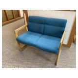 Vintage Oak Sled Base Loveseat