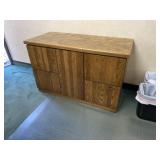 1980s Oak Lateral File Cabinet with Storage Drawer