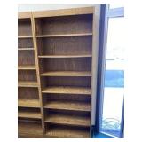 Vintage Oak Institutional Bookcase