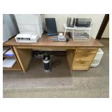 Wooden Office Desk with Drawer Unit