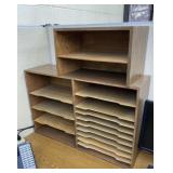 Wooden Desktop Organizer with Shelving and Slots