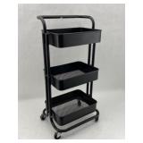 3-Tier Rolling Utility Cart with Mesh Trays