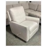 Modern Swivel Rocking Recliner in Ivory Perform